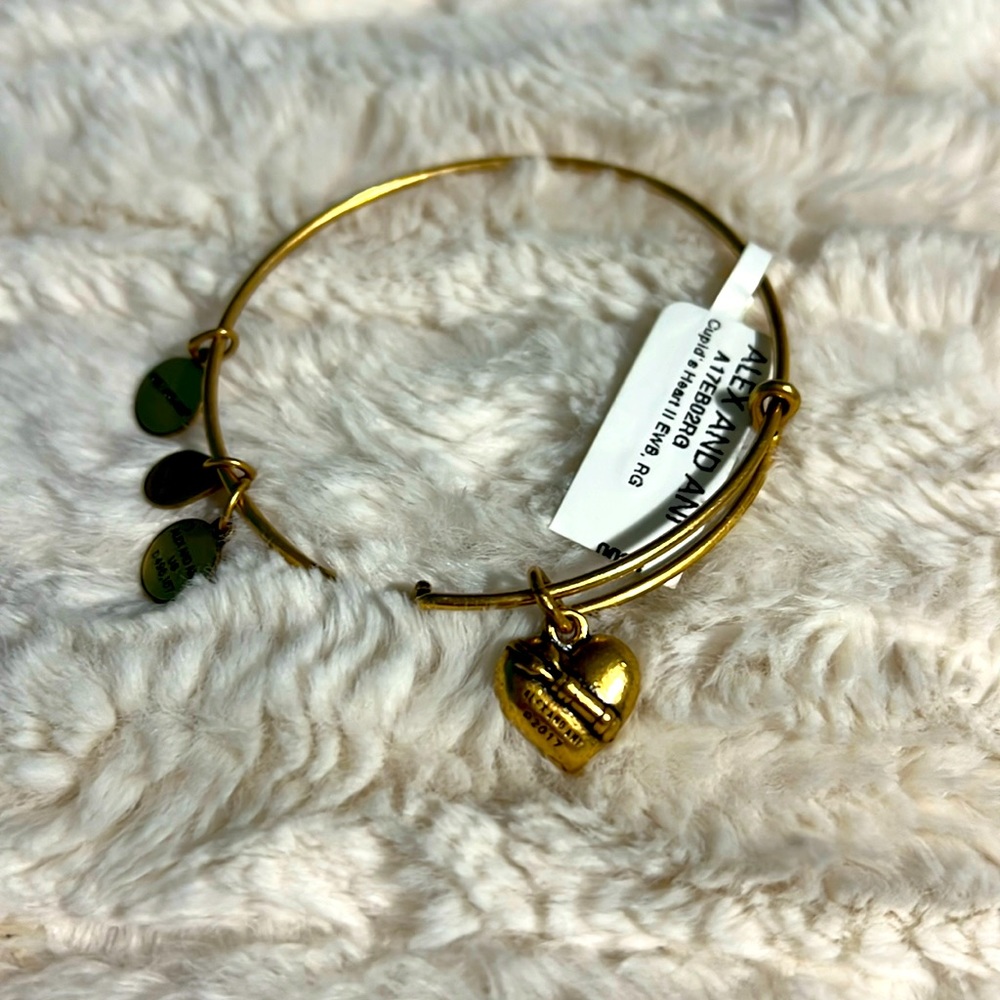Alex and Ani Gold Heart Charm bracelet - Valentines Day